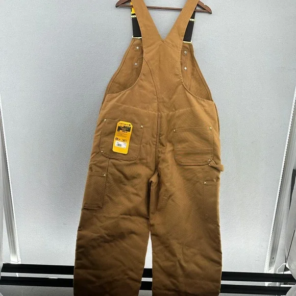 Carhartt Firm Duck Insulated Bib Overalls Loose Fit Workwear L Short OR4393-M - Picture 2 of 10